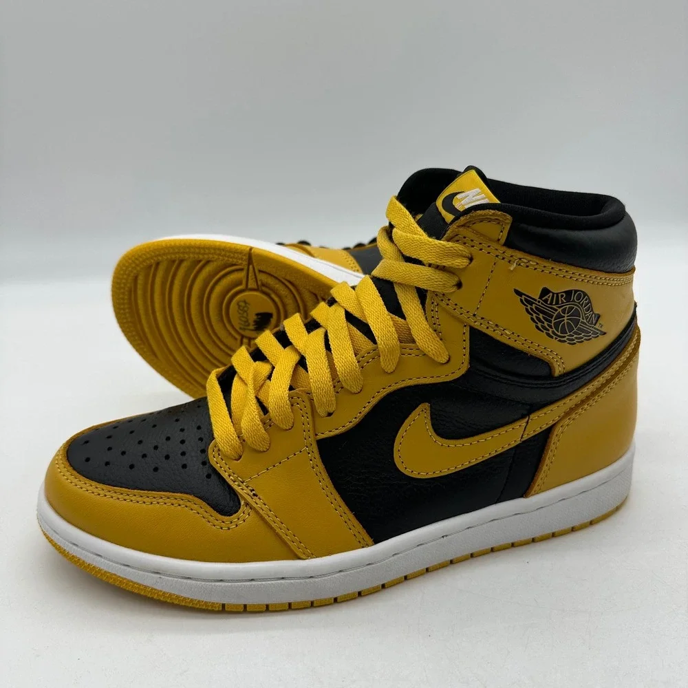 Nike 555088-701 Mens Size 7 Air Jordan 1 Retro High OG Pollen Black Yellow Shoes